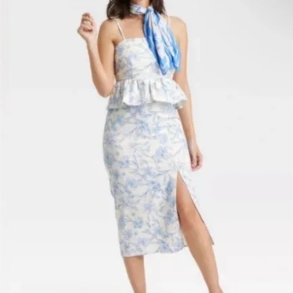 A New Day Blue and White Toile Skirt Set - NWT